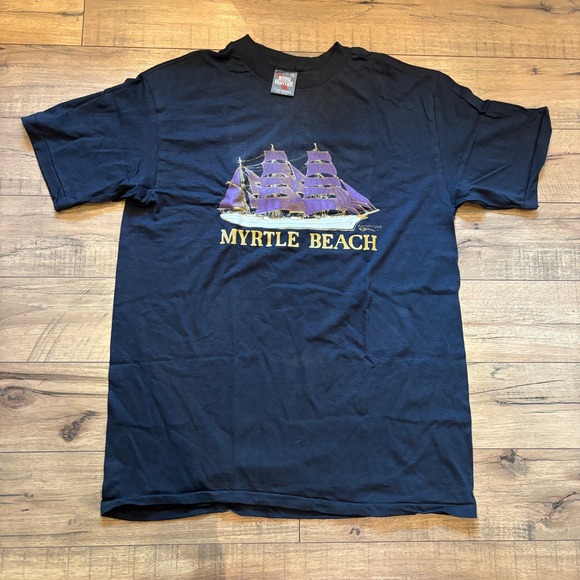 Body Hunter by Kingstree Tops - Body Hunter Myrtle Beach Vintage Single Stitch Ship Graphic T-Shirt XL
